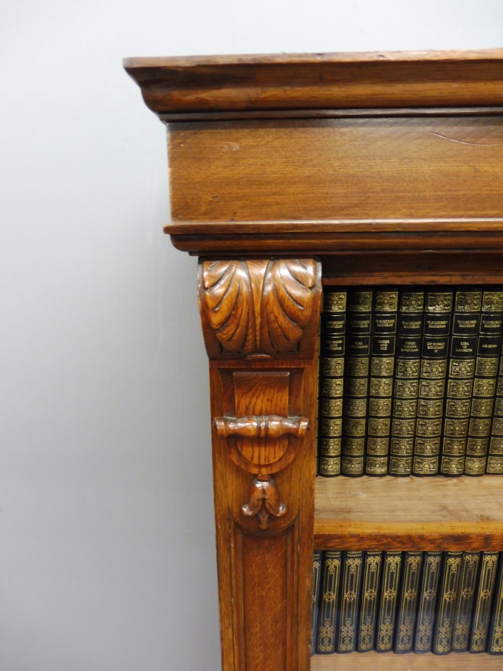 VICTORIAN GOLDEN OAK BOOKSHELVES View V