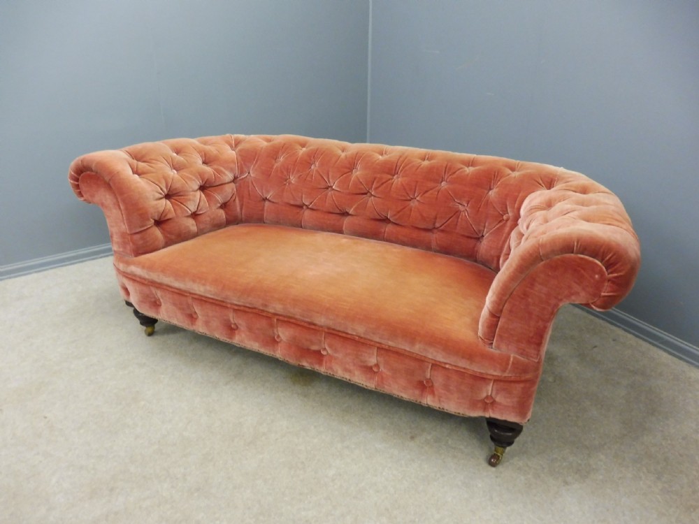 VICTORIAN VELVET CHESTERFIELD SOFA View IX