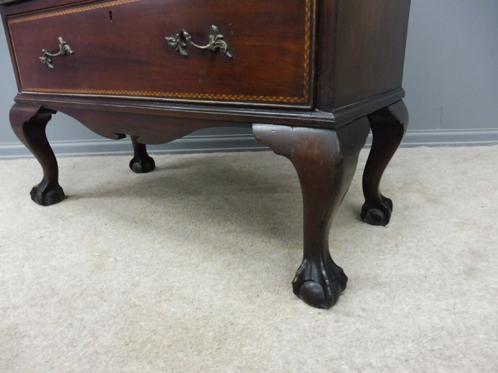 EDWARDIAN MAHOGANY INLAID BOOKCASE ON CHEST View VIII