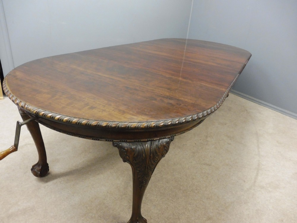 LARGE EDWARDIAN MAHOGANY EXTENDING DINING TABLE SEATS 10 View IV