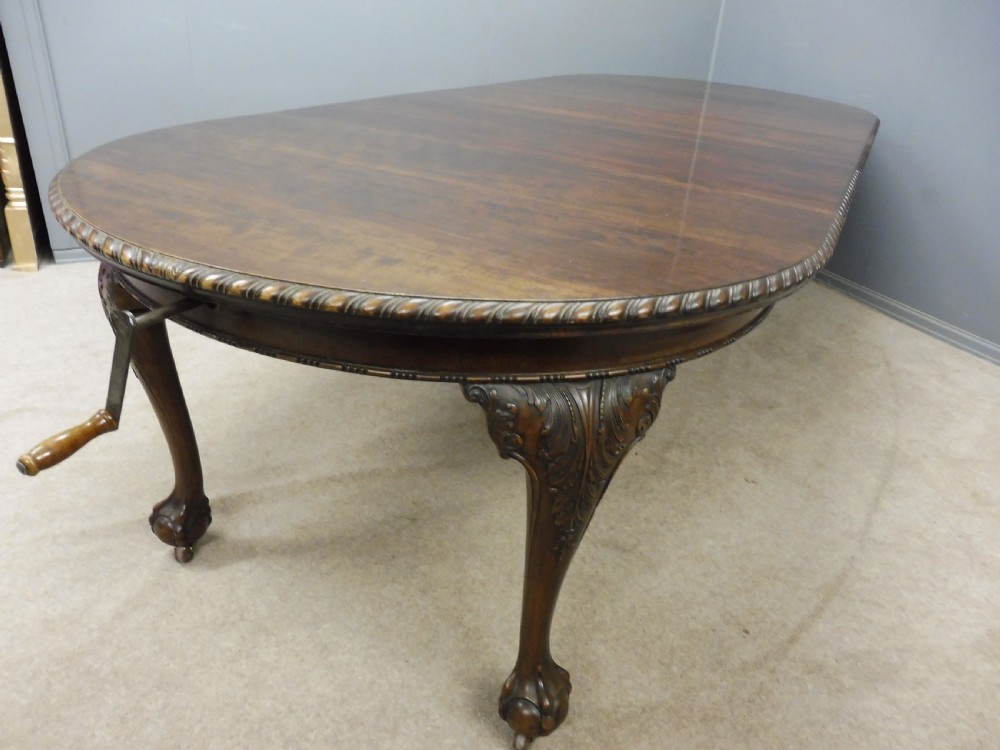 LARGE EDWARDIAN MAHOGANY EXTENDING DINING TABLE SEATS 10 View VI