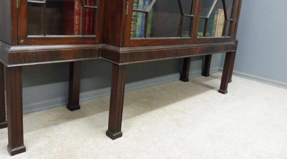 LARGE EDWARDIAN MAHOGANY COUNTRY HOUSE BOOKCASE ON STAND View IV