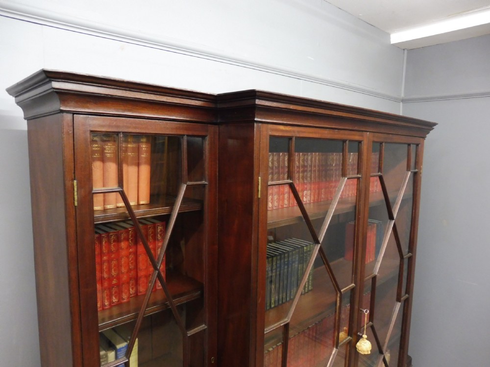 LARGE EDWARDIAN MAHOGANY COUNTRY HOUSE BOOKCASE ON STAND View V