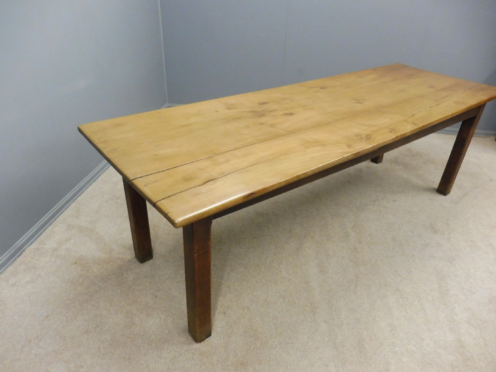 LARGE FRENCH FRUITWOOD FARMHOUSE TABLE View VIII