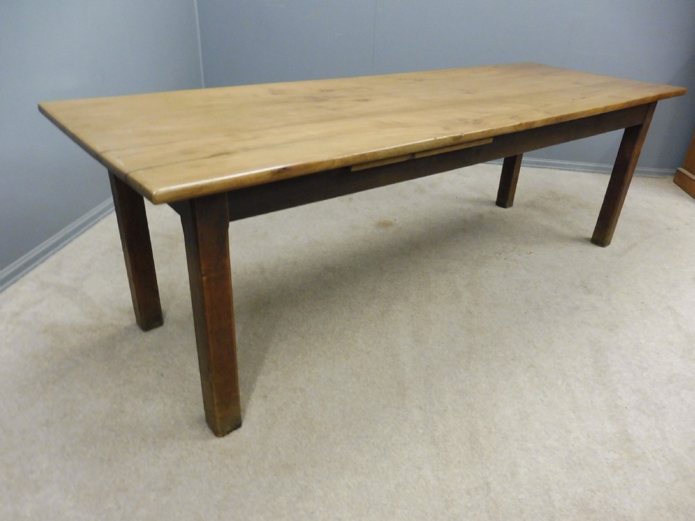 LARGE FRENCH FRUITWOOD FARMHOUSE TABLE View IX