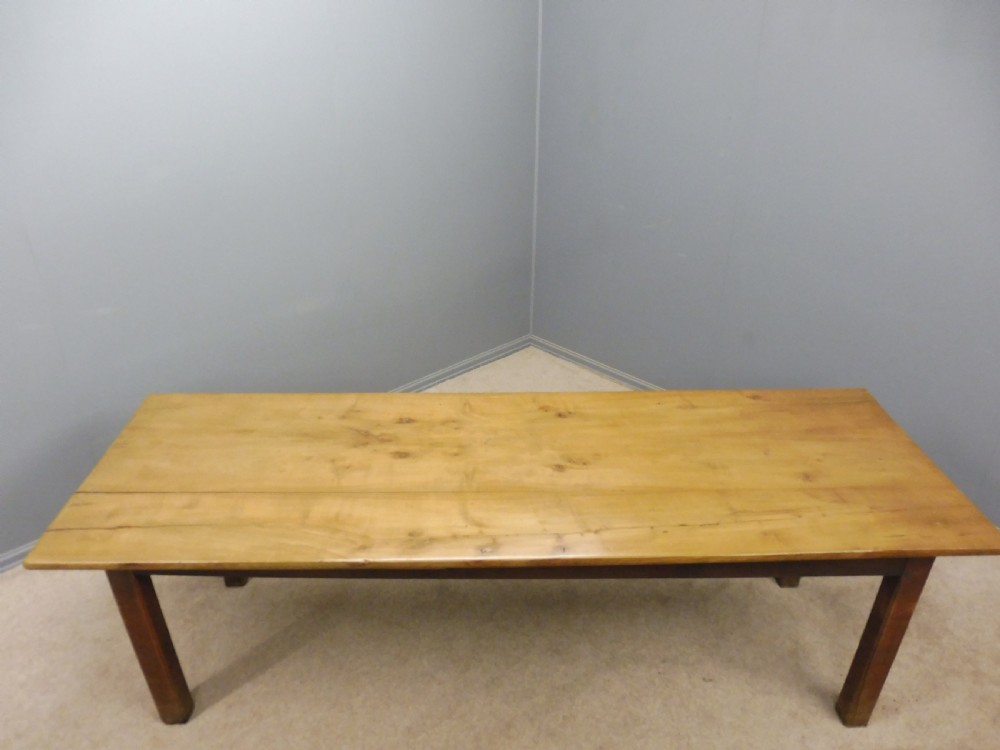 LARGE FRENCH FRUITWOOD FARMHOUSE TABLE View X