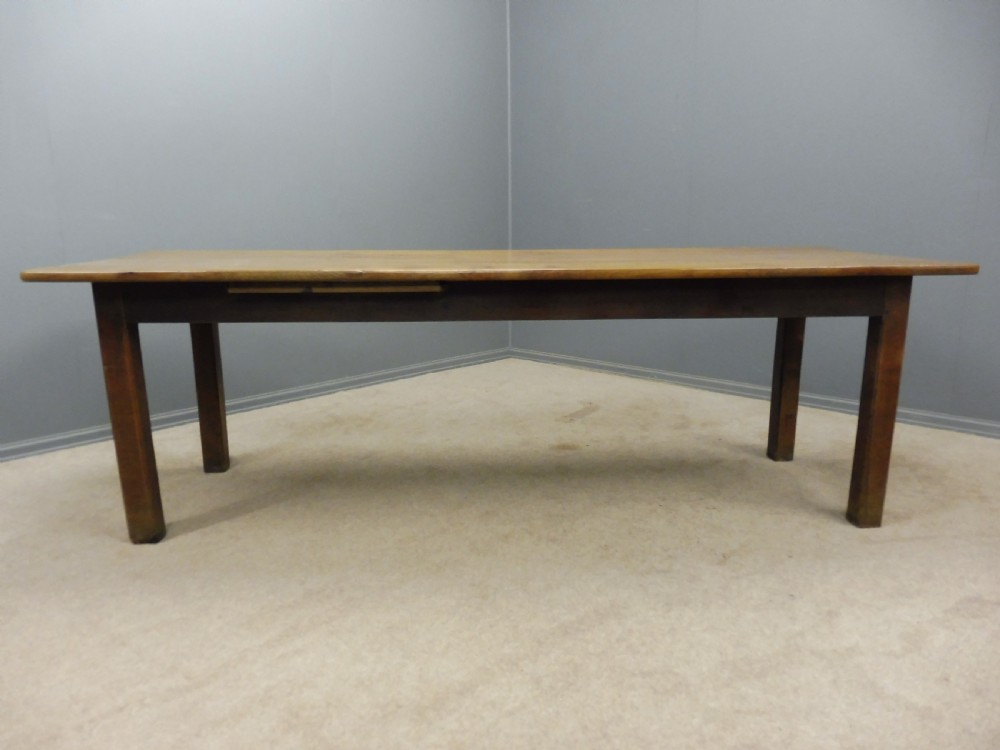 LARGE FRENCH FRUITWOOD FARMHOUSE TABLE View XI