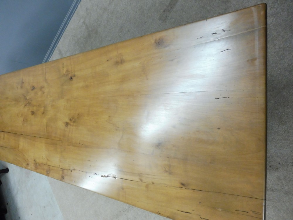 LARGE FRENCH FRUITWOOD FARMHOUSE TABLE View XII