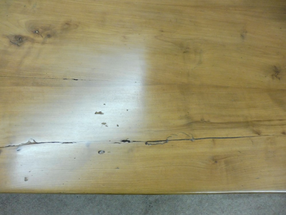 LARGE FRENCH FRUITWOOD FARMHOUSE TABLE View XIII