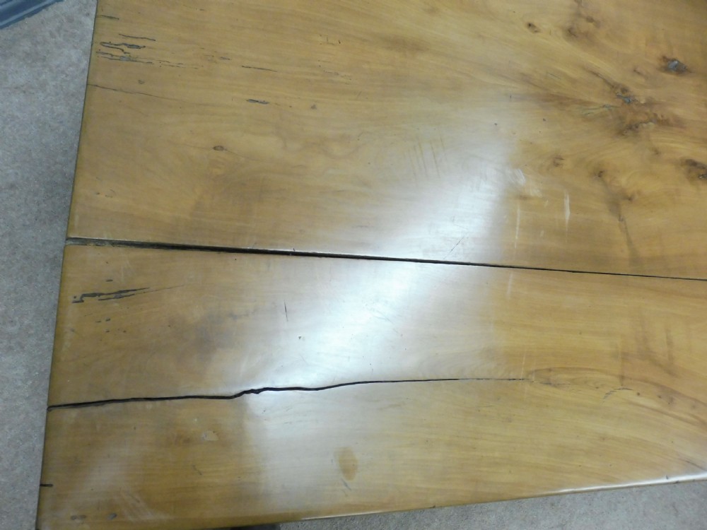LARGE FRENCH FRUITWOOD FARMHOUSE TABLE View XIV