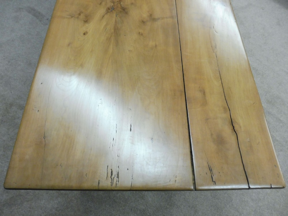 LARGE FRENCH FRUITWOOD FARMHOUSE TABLE View XVI