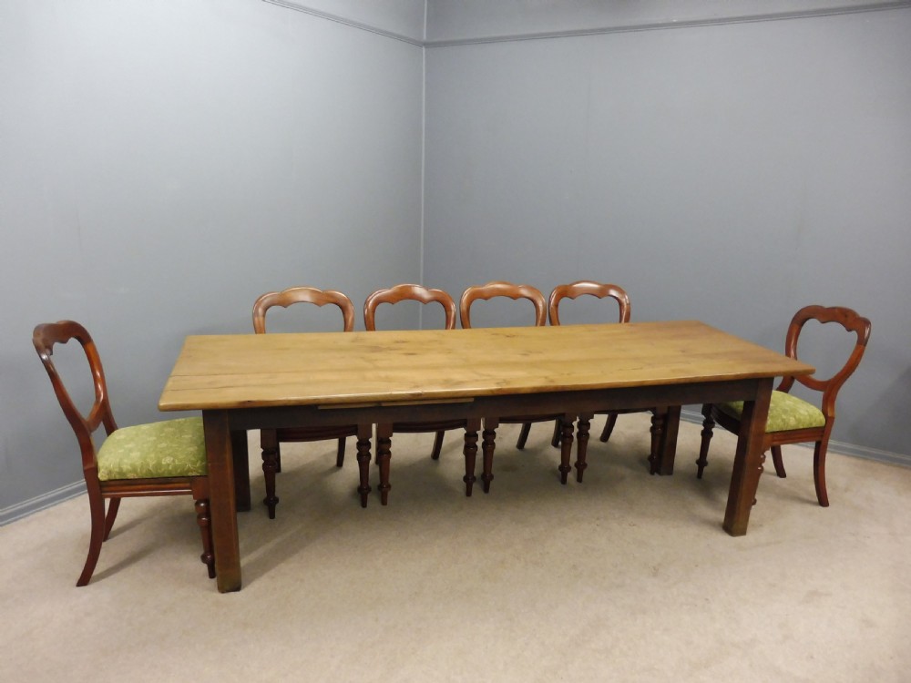 LARGE FRENCH FRUITWOOD FARMHOUSE TABLE View XVII