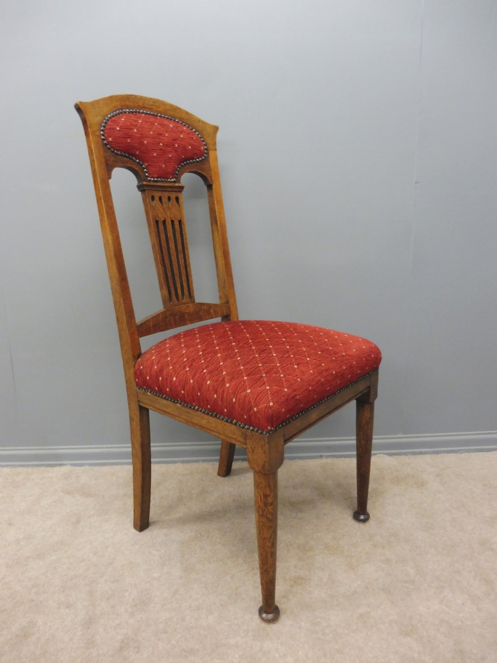 SET OF 8 OAK ARTS AND CRAFTS DINING CHAIRS View IX