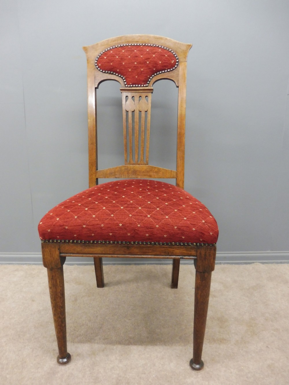 SET OF 8 OAK ARTS AND CRAFTS DINING CHAIRS View XI