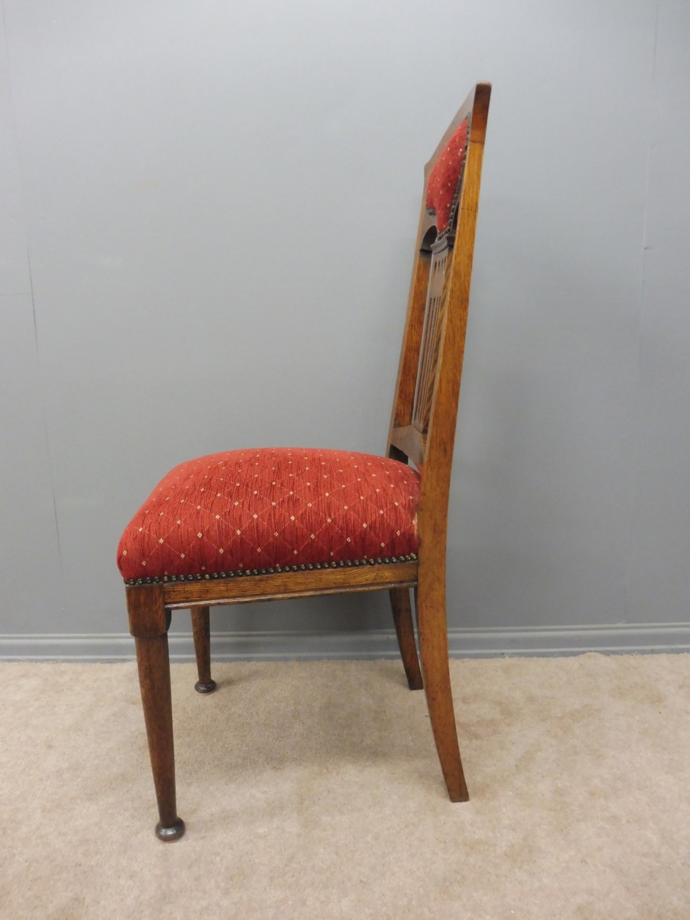 SET OF 8 OAK ARTS AND CRAFTS DINING CHAIRS View XII