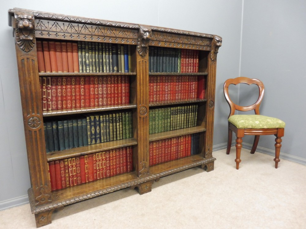 VICTORIAN OAK CARVED BOOKCASE  View VI