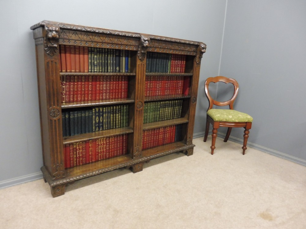 VICTORIAN OAK CARVED BOOKCASE  View IX