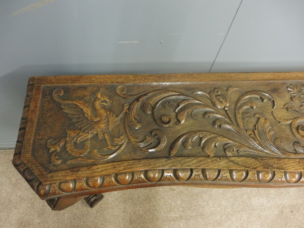 VICTORIAN CARVED OAK HALL OR CONSOLE  TABLE  View IV