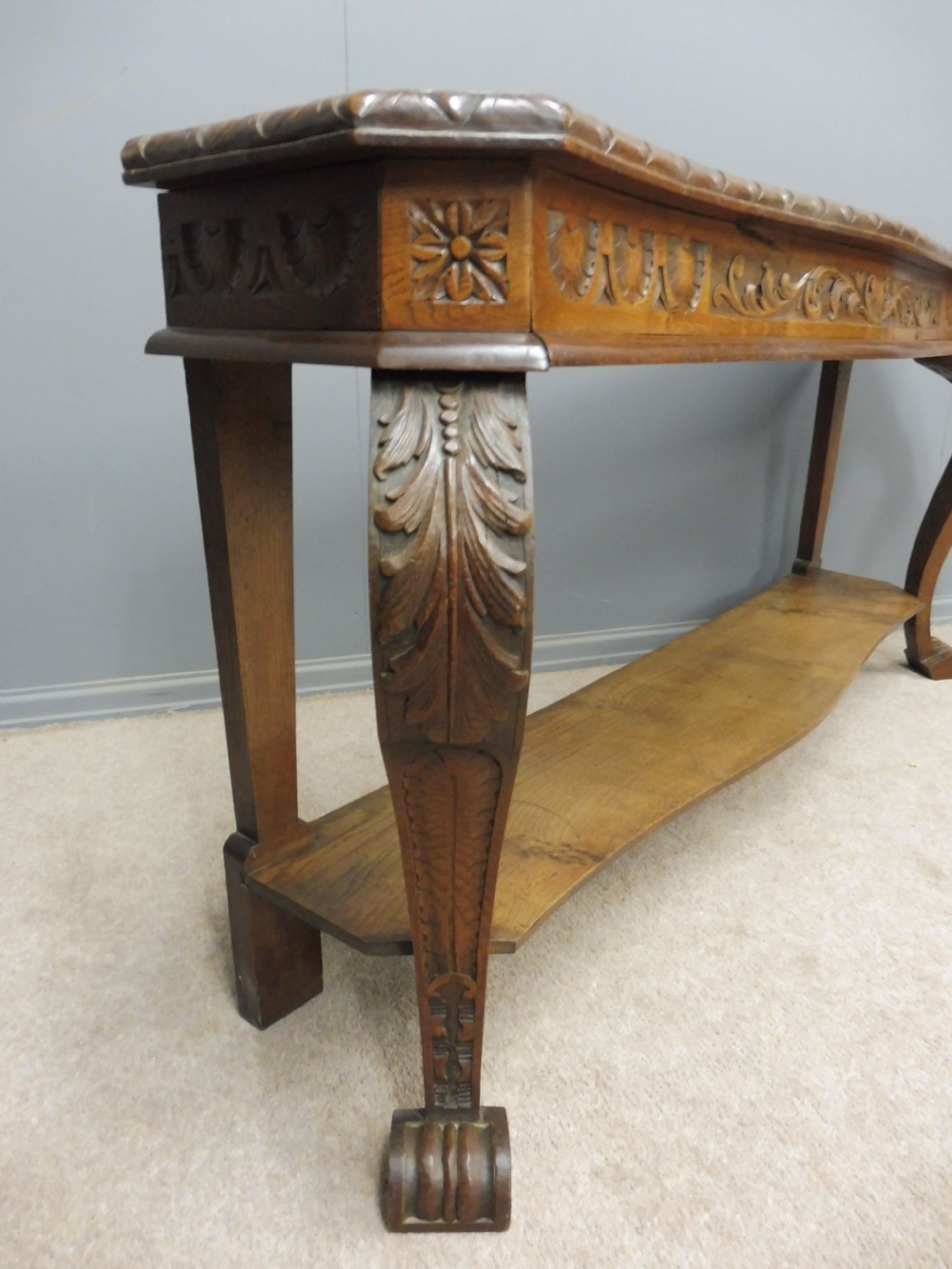 VICTORIAN CARVED OAK HALL OR CONSOLE  TABLE  View VII