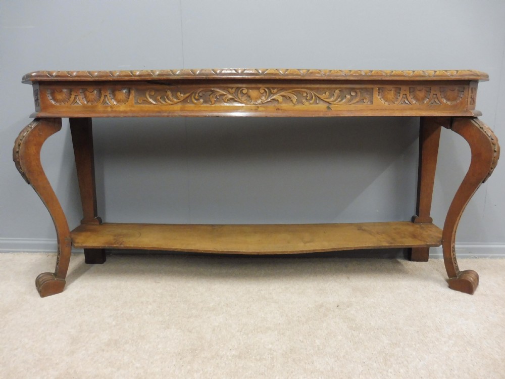 VICTORIAN CARVED OAK HALL OR CONSOLE  TABLE  View IX