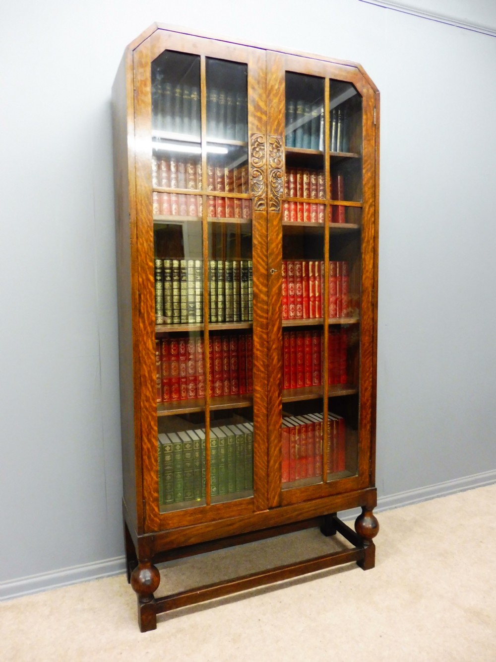 OAK ART DECO BOOKCASE