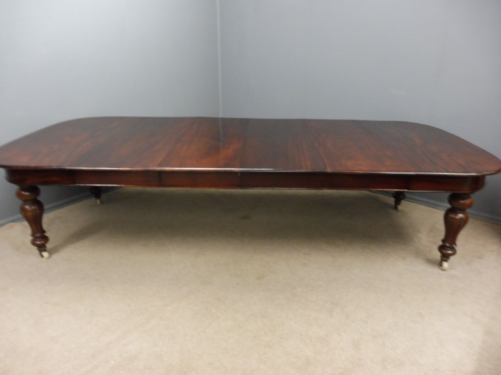 LARGE VICTORIAN MAHOGANY EXTENDING DINING TABLE SEATS 10-12 View V