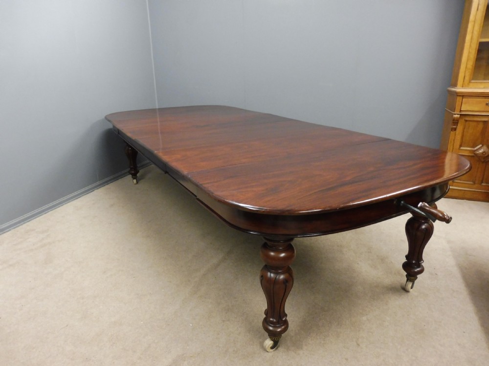 LARGE VICTORIAN MAHOGANY EXTENDING DINING TABLE SEATS 10-12 View VIII