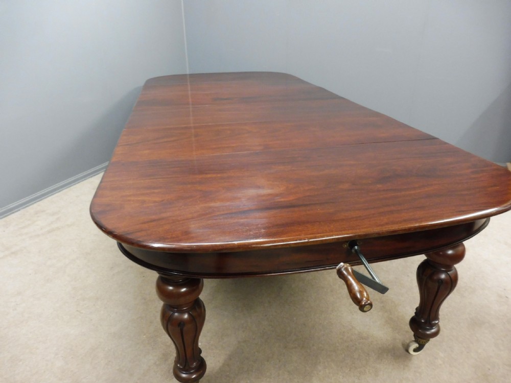 LARGE VICTORIAN MAHOGANY EXTENDING DINING TABLE SEATS 10-12 View XIV