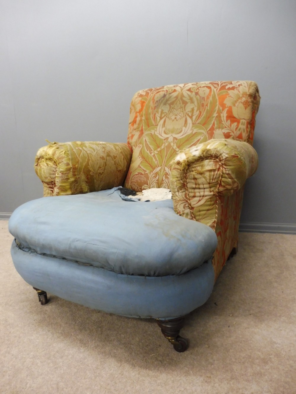 VICTORIAN HOWARD STYLE ARMCHAIR FOR RE UPHOLSTERING View VII