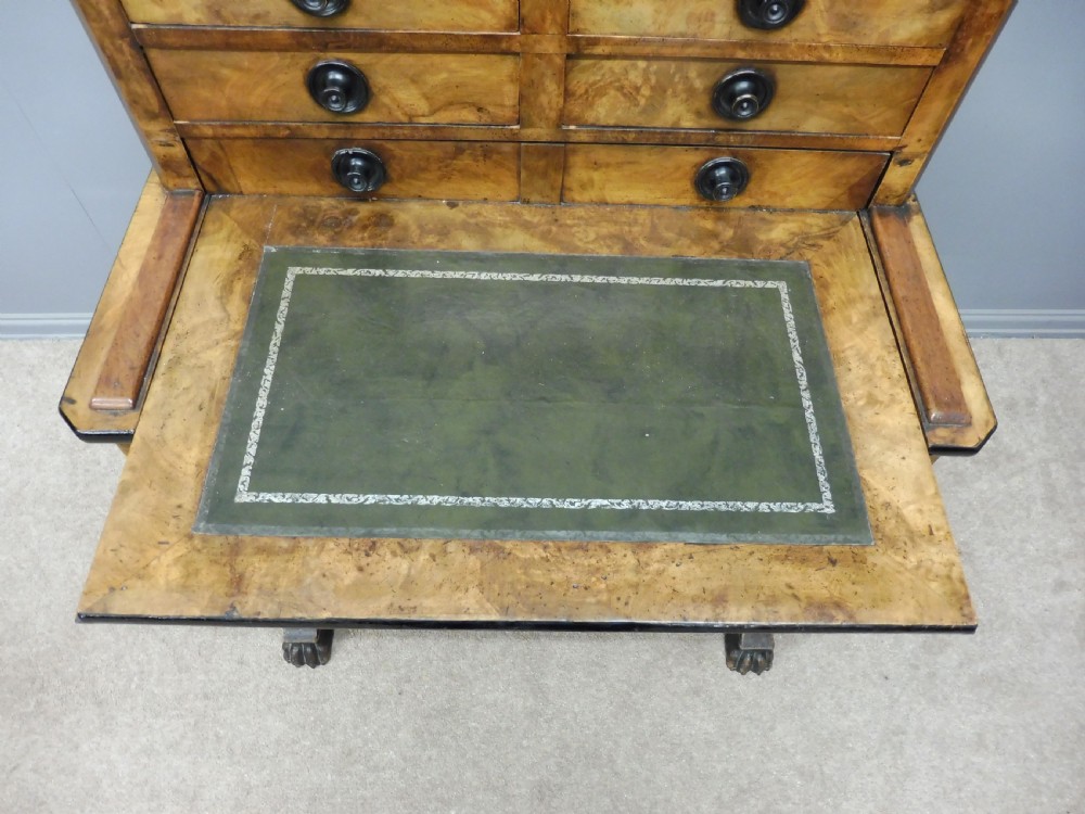 19TH CENTURY FIGURED WALNUT WRITING DESK View V