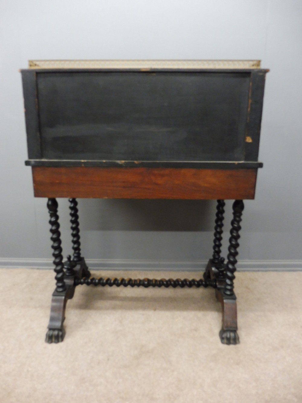 19TH CENTURY FIGURED WALNUT WRITING DESK View X