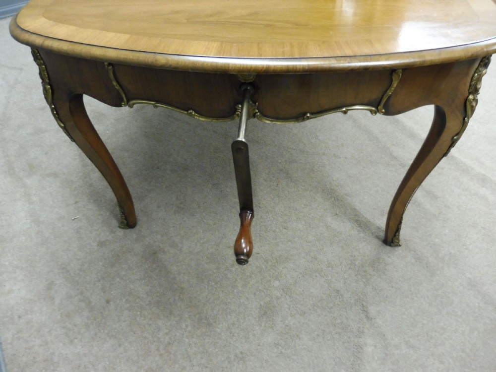 BEAUTIFUL RARE FRENCH INFLUENCE WALNUT EXTENDING DINING TABLE 1890 -1900 View XIII