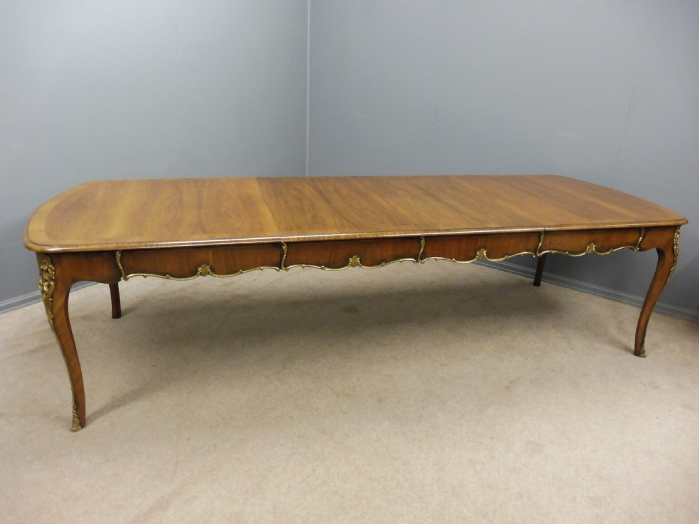 BEAUTIFUL RARE FRENCH INFLUENCE WALNUT EXTENDING DINING TABLE 1890 -1900 View XVI