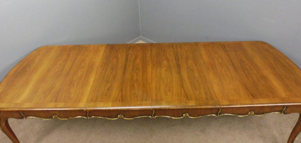 BEAUTIFUL RARE FRENCH INFLUENCE WALNUT EXTENDING DINING TABLE 1890 -1900 View XVIII