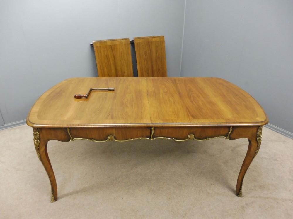 BEAUTIFUL RARE FRENCH INFLUENCE WALNUT EXTENDING DINING TABLE 1890 -1900 View XIX