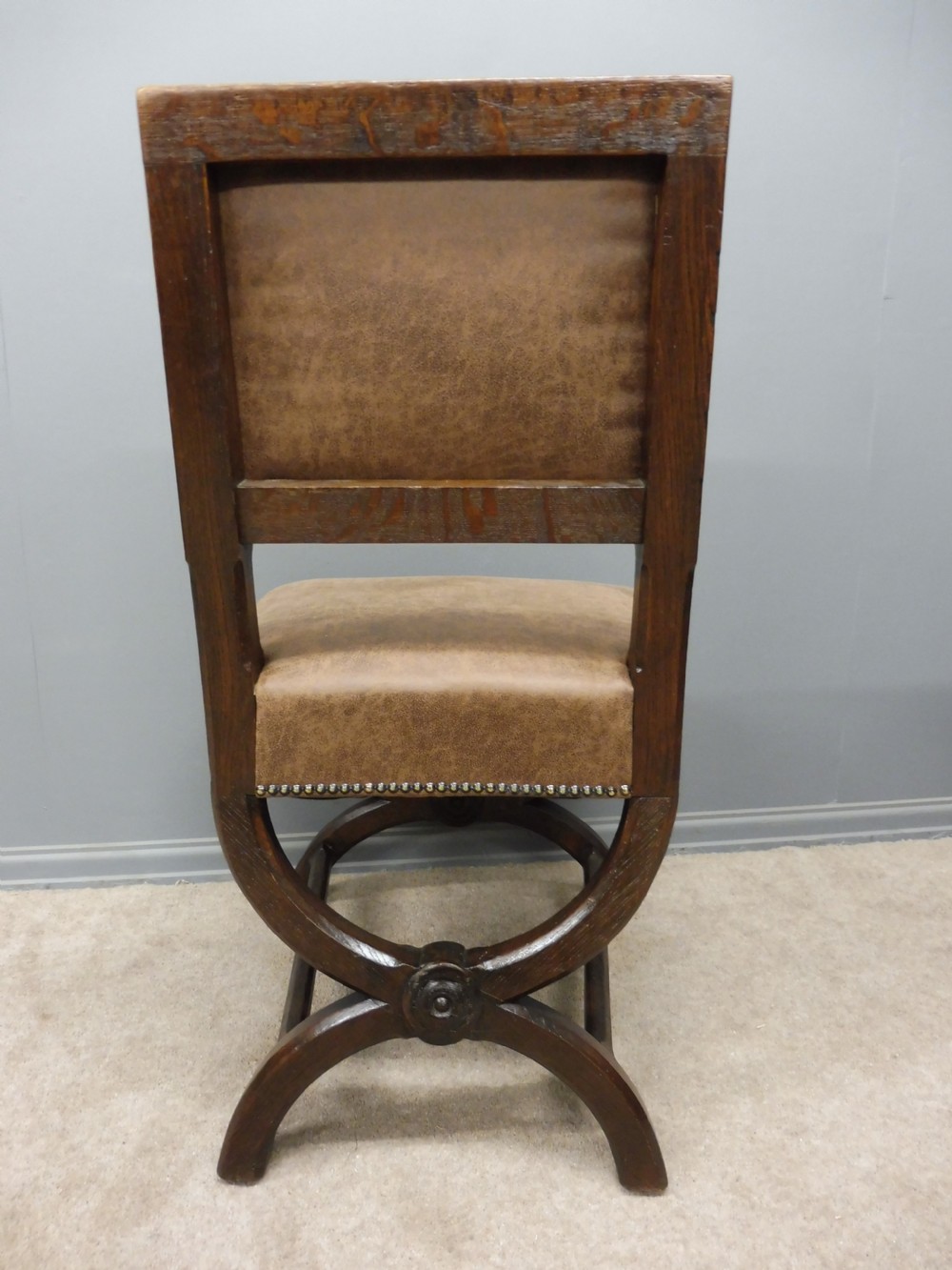 SET OF 10 STYLISH OAK ARTS AND CRAFTS DINING CHAIRS View XVIII