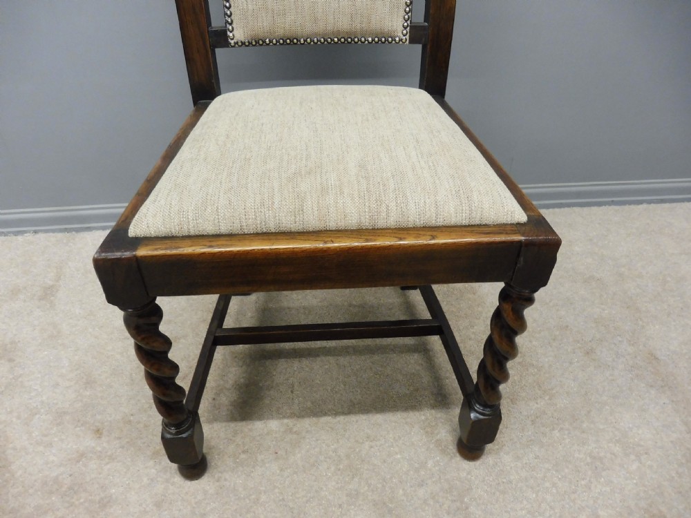 SET OF 8 OAK EDWARDIAN PERIOD CROWN TOP DINING CHAIRS  View XIV