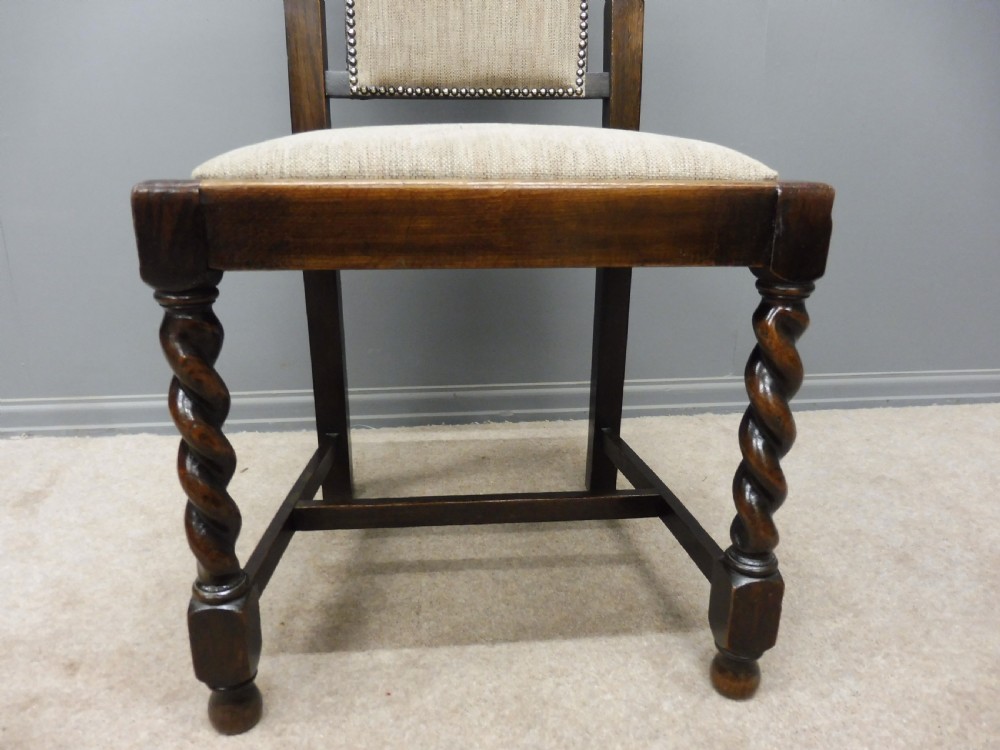 SET OF 8 OAK EDWARDIAN PERIOD CROWN TOP DINING CHAIRS  View XV