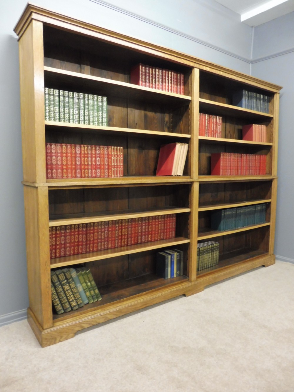 LARGE OAK OPEN BOOKCASE