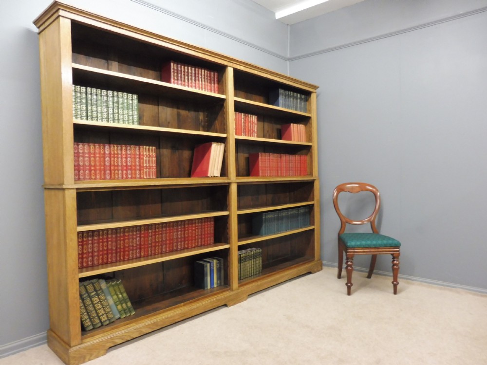 LARGE OAK OPEN BOOKCASE View II