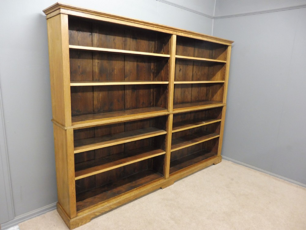 LARGE OAK OPEN BOOKCASE View III