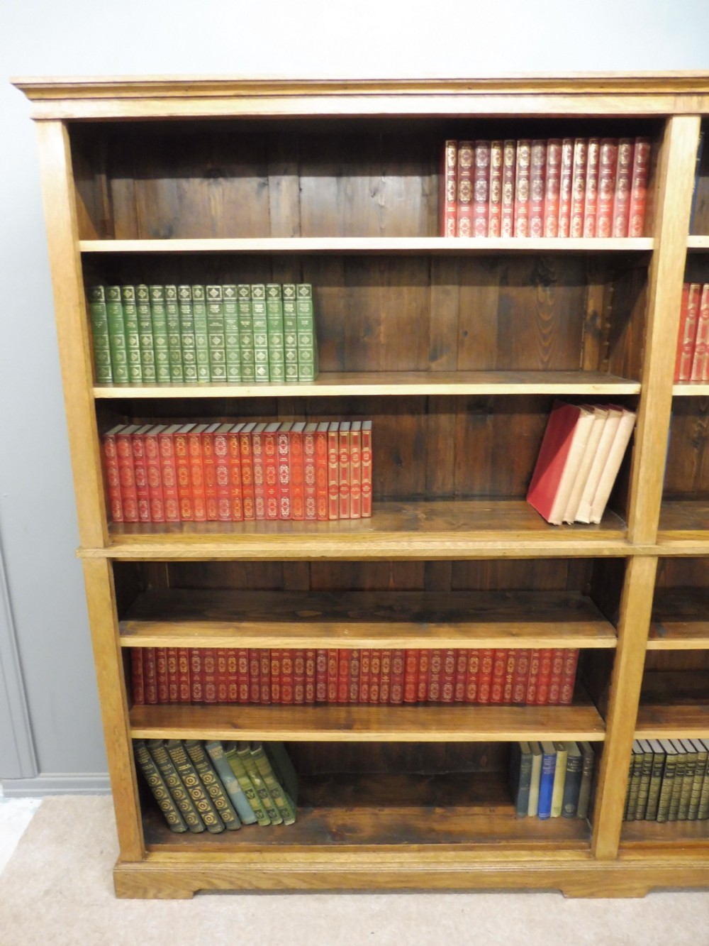 LARGE OAK OPEN BOOKCASE View VI
