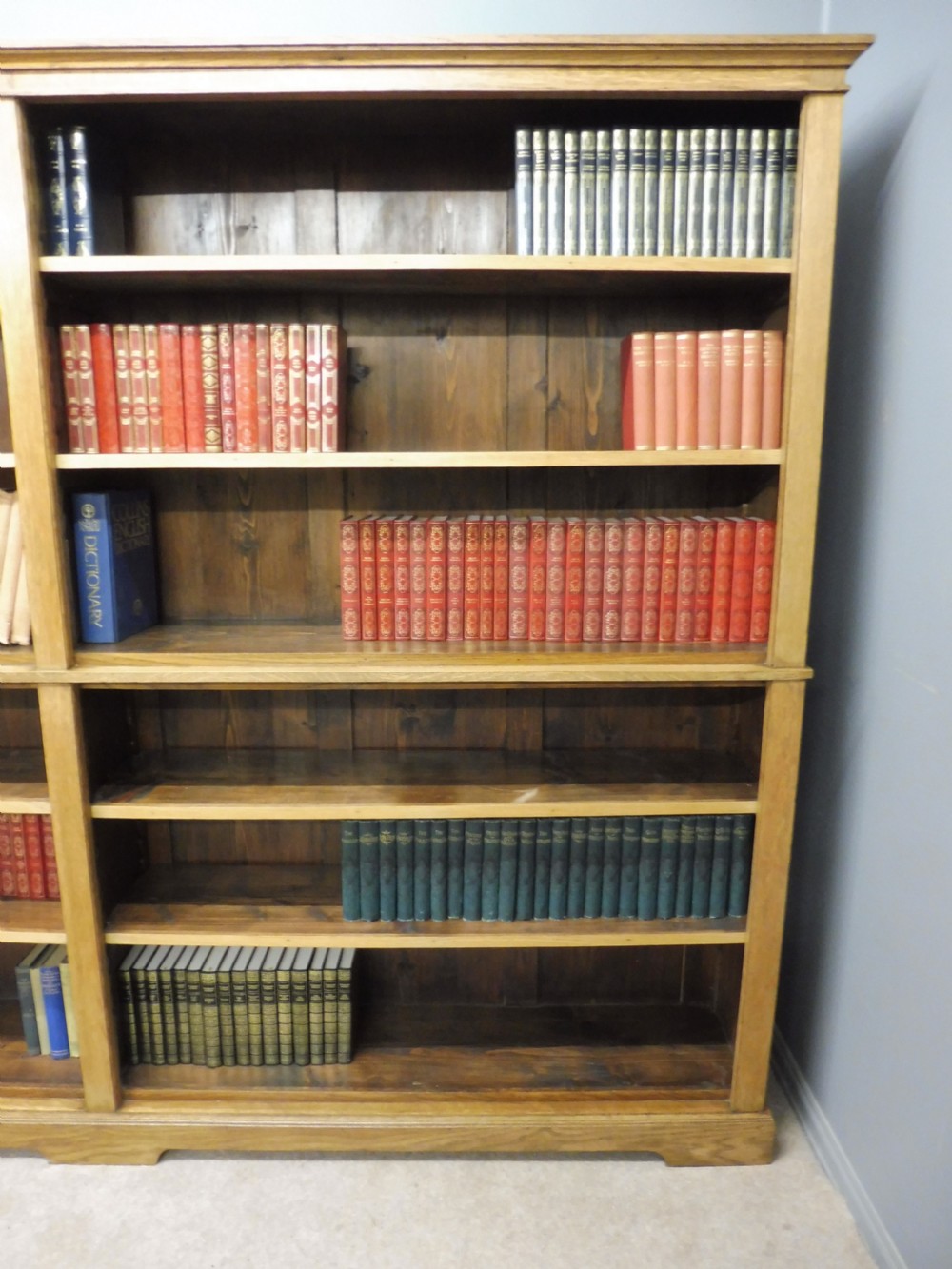 LARGE OAK OPEN BOOKCASE View VII