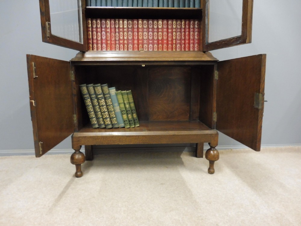 OAK DOME TOP BOOKCASE CIRCA 1920 View IV