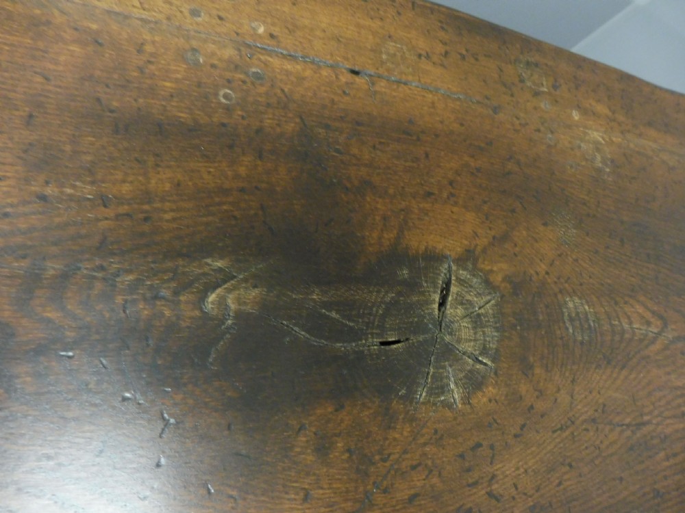 17TH CENTURY STYLE HEAVY OAK REFECTORY TABLE CIRCA 1920 View VII