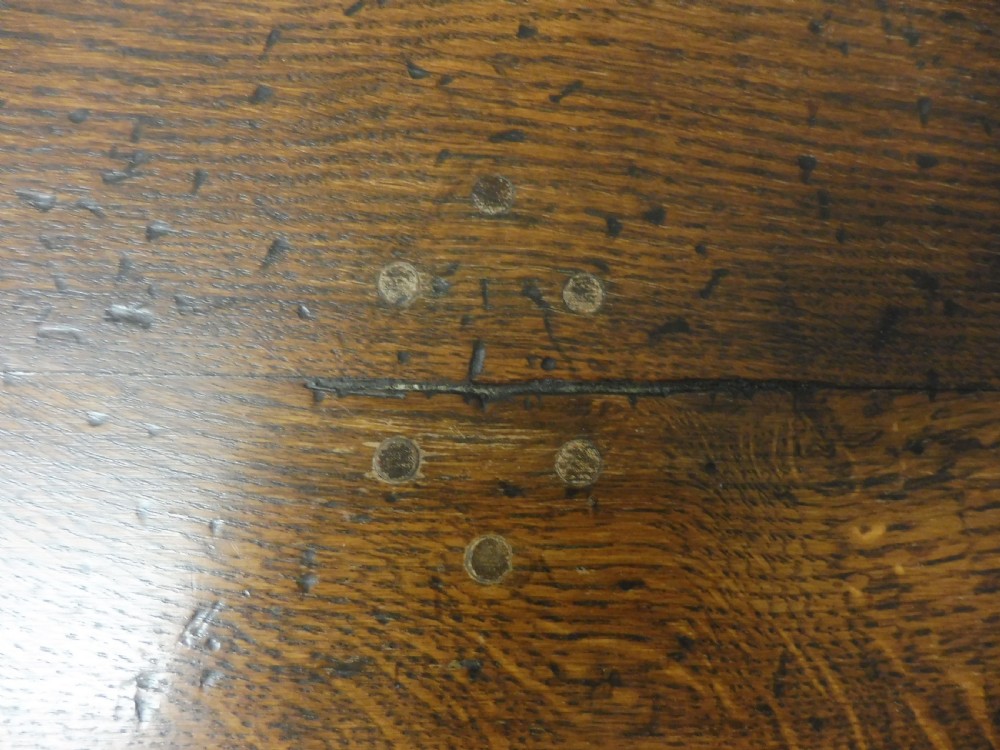 17TH CENTURY STYLE HEAVY OAK REFECTORY TABLE CIRCA 1920 View VIII
