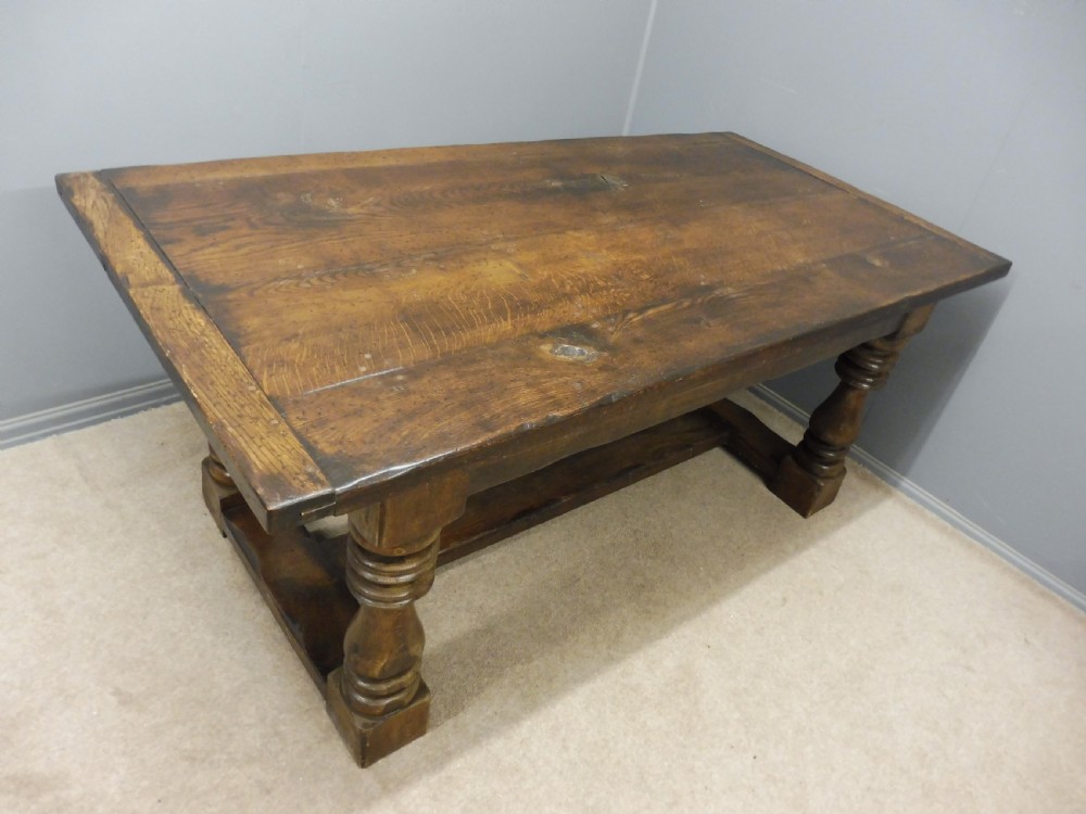 17TH CENTURY STYLE HEAVY OAK REFECTORY TABLE CIRCA 1920 View XI