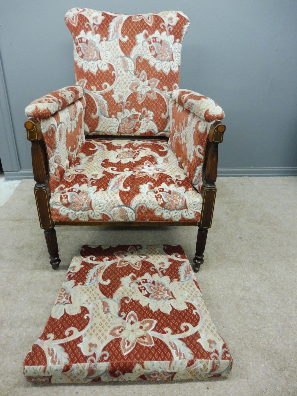 PAIR OF EDWARDIAN INLAID ARMCHAIRS View X