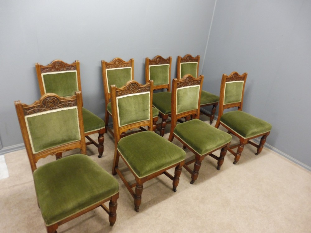 SET OF 8 SUPERIOR QUALITY VICTORIAN OAK DINING CHAIRS View IV