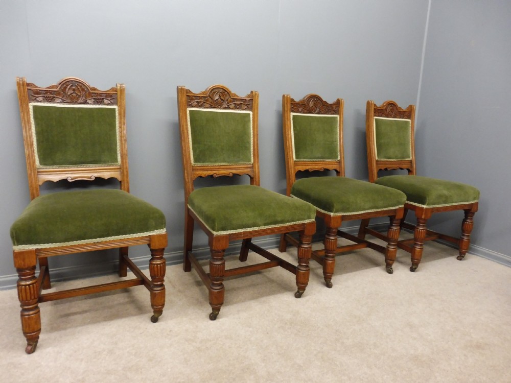 SET OF 8 SUPERIOR QUALITY VICTORIAN OAK DINING CHAIRS View V
